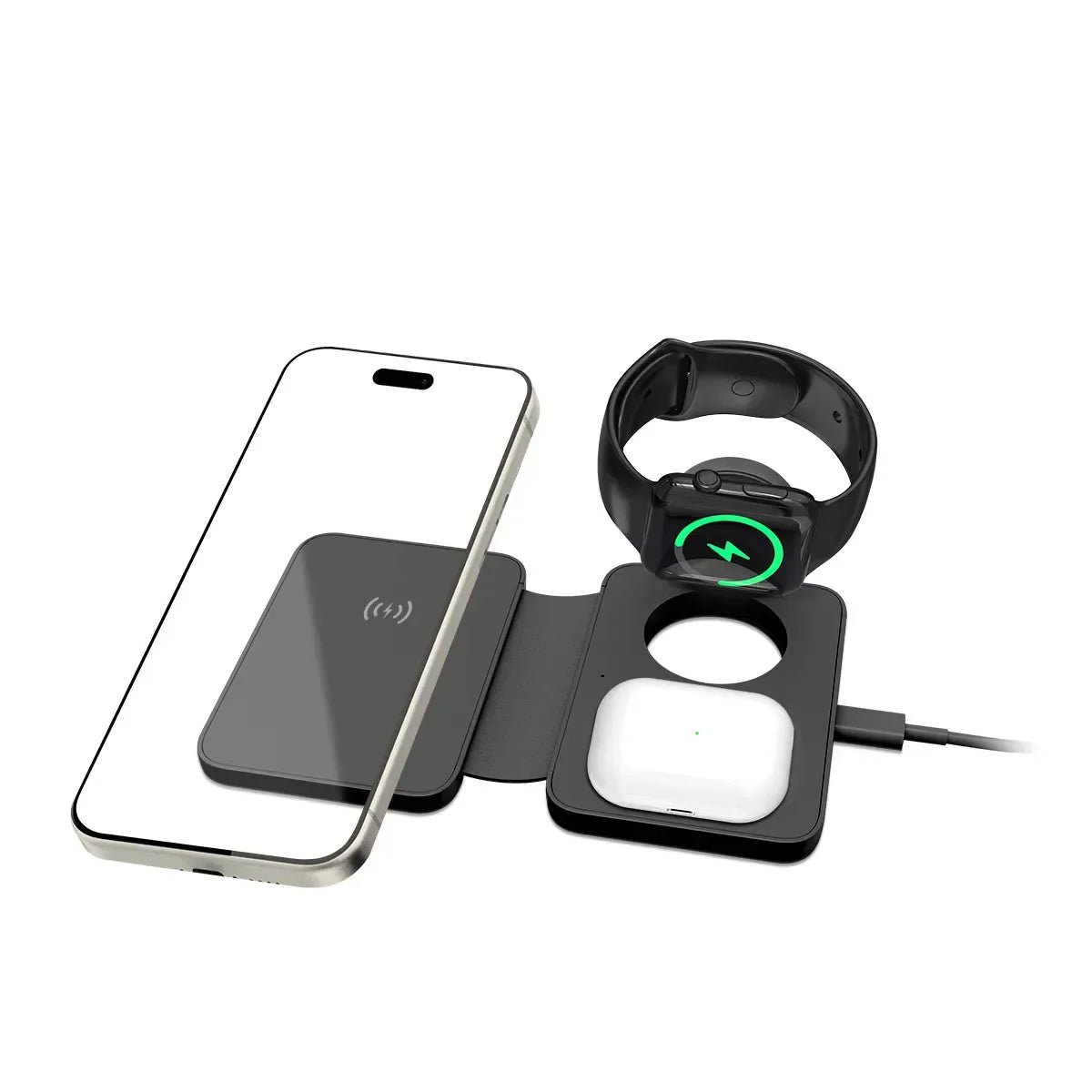 XPower Magsafe Foldable Travel Charging Pad - Black - Tashqila XPower Magsafe Foldable Travel Charging Pad - Black - Tashqila